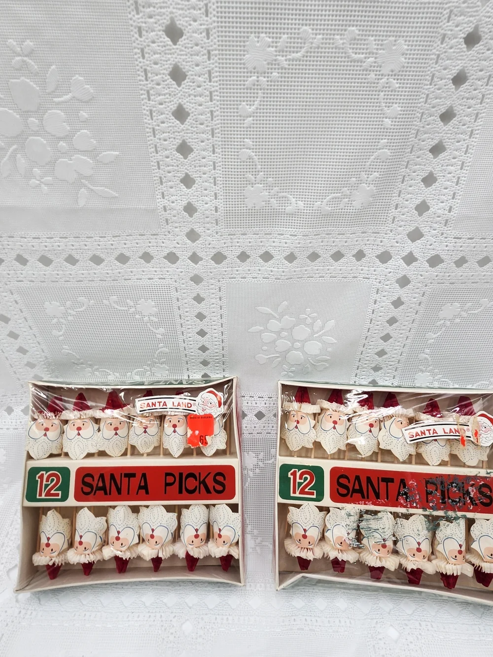 2 new boxes of toothpick Santa Pick Christmas Vintage Hors D'oeuvres Picks Japan